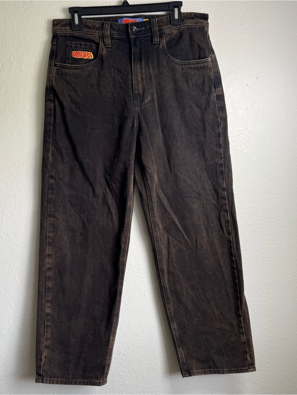 Empyre Y2K Baggy Jeans Relaxed Denim Skater Men’s Size 30x28 Brown/Black Wash